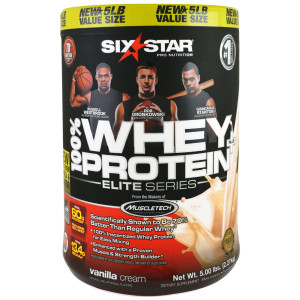 Six Star, Elite Series, 100% Whey Protein Plus, Vanilla Cream, 5.00 lbs (2.27