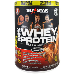 Six Star, Elite Series, 100% Whey Protein Plus, Triple Chocolate, 5.00 lbs (2.27