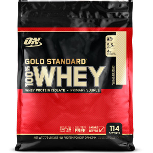 Optimum Nutrition, Gold Standard, 100% Whey, Vanilla Ice Cream, 7.79 lb (3.53 kg)