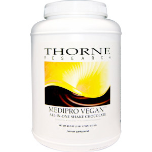 Thorne Research, Medipro Vegan, All-In-One Shake, Chocolate, 49.7 oz (1,410 g)