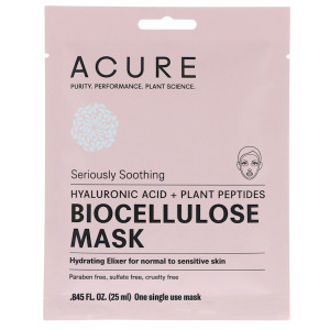 3 PACK of Acure Seriously Soothing Biocellulose Gel Mask -- 1 Mask