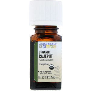 Aura Cacia, Pure Essential Oil, Organic Cajeput, .25 fl oz (7.4 ml)