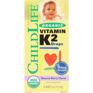 ChildLife, Organic, Vitamin K2 Drops, Natural Berry Flavor, 0.406 fl oz (12 ml)