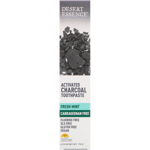 3 PACK of Desert Essence, Activated Charcoal Toothpaste, Fresh Mint, 6.25 oz (176 g)