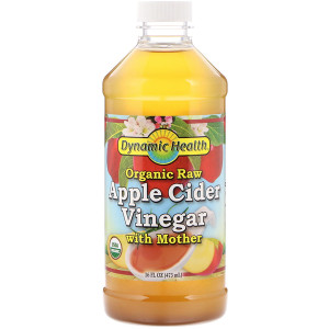 3 PACK OF Dynamic Health  Laboratories, Organic Raw Apple Cider Vinegar with Mother, 16 fl oz (473 ml)
