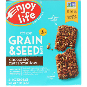Enjoy Life Foods, Crispy Grain & Seed Bars, Chocolate Marshmallow, 5 Bars, 1 oz (28 g) Each