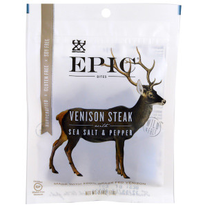Epic Bar, Venison Steak Bites with Sea Salt & Pepper, 2.5 oz (71 g)