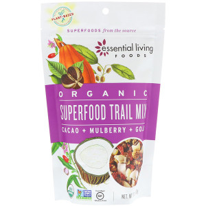 Essential Living Foods, Organic, Superfood Trail Mix, Cacao + Mulberry + Goji, 6 oz (170 g)