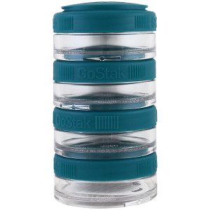 GoStak, Portable Snackable Containers, Teal, 4 Pack, 40 cc Each