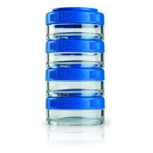 GoStak, Portable Stackable Containers, Blue, 4 Pack, 40 cc Each