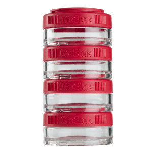 GoStak, Portable Stackable Containers, Red, 4 Pack, 40 cc Each