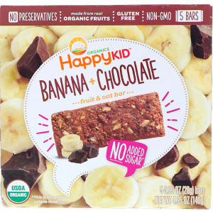 3 PACK of Happy Family Organics, Happy Kid, Banana + Chocolate, Fruit & Oat Bar, 5 Bars, 0.99 oz (28 g) Each