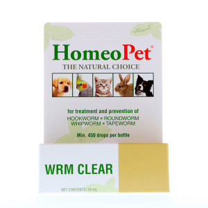 3 PACK OF HomeoPet, WRM Clear, 15 ml