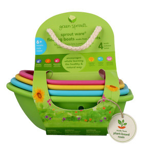 Green Sprouts Sprout Ware Floating Boats made from Plants (4 boats)-Multicolor-6mo+ -- 4 Pieces