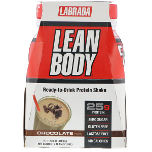 Labrada Nutrition, Lean Body, Ready-to-Drink Protein Shake, Chocolate, 4 Shakes, 11.5 fl oz (340 ml) Each