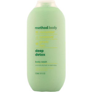 3 PACK of Method Body Wash Deep Detox Cucumber Seaweed Green Tea -- 18 fl oz