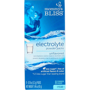 Mommys Bliss, Electrolyte Powder Packs, Unflavored, 1 Year +, 8 Powder Packs, 0.18 oz (5.2 g) Each