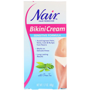 3 PACK of Nair , Hair Remover, Bikini Cream, Sensitive Formula, With Green Tea, 1.7 oz (48 g)