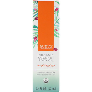 3 PACK of Nutiva Organic Coconut Oil with Ginger Clarity -- 3.4 fl oz