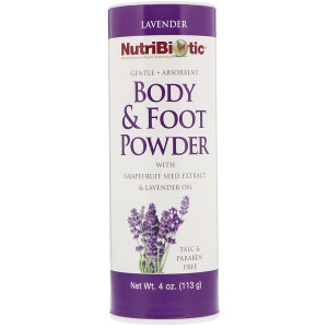 3 PACK of NutriBiotic, Body & Foot Powder with Grapefruit Seed Extract & Lavender Oil, Lavender, 4 oz (113 g)