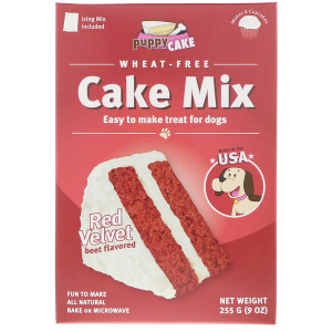 3 PACK of Puppy Cake, Wheat-Free Cake Mix, For Dogs, Red Velvet, Beet Flavored, 9 oz (255 g)