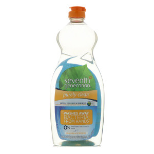 Seventh Generation, Natural Dish Liquid & Hand Wash, Purely Clean, Fresh Lemon & Tea Tree, 22 fl oz (650 ml) (Discontinued Item)