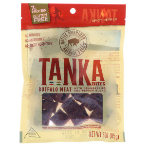 3 PACK of Tanka Bites Buffalo Meat with Cranberries and Pepper Blend Spicy Pepper -- 3 oz