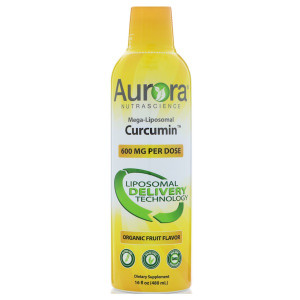 Aurora Nutrascience, Mega-Liposomal Curcumin, Organic Fruit Flavor, 600 mg, 16 fl oz (480 ml)