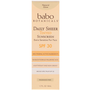 Babo Botanicals Daily Sheer Tinted Sunscreen Extra Sensitive For Face SPF 30 -- 1.7 fl oz