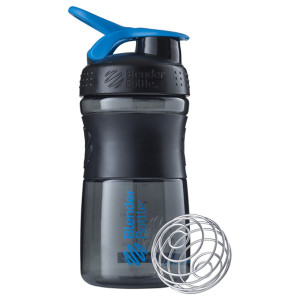 Blender Bottle, BlenderBottle, SportMixer Tritan Grip, Black-Cyan, 20 oz