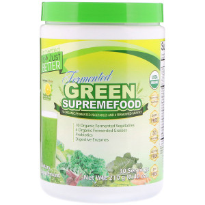 Divine Health, Organic Fermented Green Supremefood, Lemon-Lime, 7.40 oz (210 g)