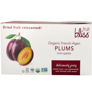 Fruit Bliss, Organic French Agen Plums, 12 Mini-Packs, 1.76 oz (50 g) Each