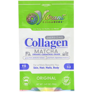 Green Foods Corporation, Vibrant Collagens, Energizing Collagen Matcha, Original, 2.47 oz (70 g)