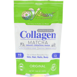 Green Foods Corporation, Vibrant Collagens, Energizing Collagen Matcha, Original, 9.88 oz (280 g)