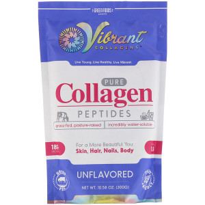 Green Foods Corporation, Vibrant Collagens, Pure Collagen Peptides, Unflavored, 10.58 oz (300 g)