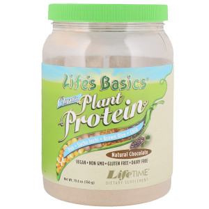 LifeTime Vitamins, Lifes Basics, Organic Plant Protein, Natural Chocolate, 19.6 oz (556 g)
