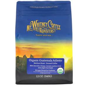 Mt. Whitney Coffee Roasters, Organic Guatemala Adiesto, Medium Roast, Ground Coffee, 12 oz (340 g)