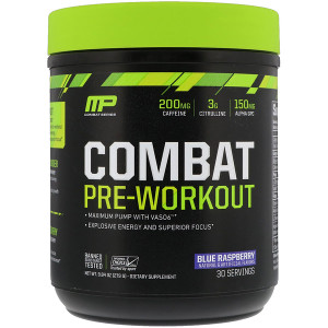 MusclePharm Combat Pre-Workout Blue Raspberry -- 30 Servings