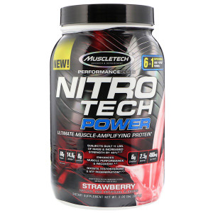 Muscletech, Nitro Tech Power, Ultimate Muscle Amplifying Protein, Strawberry, 2.00 lb (907 g)
