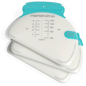 Nanobebe, Breastmilk Storage Bags, 50 Pre-Sterilized Bags, 5 oz (150 ml) Each