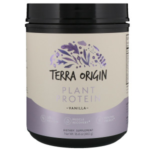 Terra Origin Plant Protein Powder Vanilla -- 16.4 oz