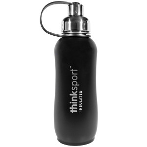 Think, Thinksport, Insulated Sports Bottle, Black, 25 oz (750 ml)