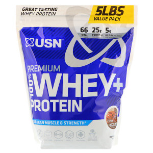 USN, Premium 100% Whey + Protein, Chocolate, 5 lbs (2.27 kg) (Discontinued Item)
