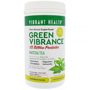 Vibrant Health, Green Vibrance +25 Billion Probiotics, Version 16.0, Matcha Tea, 11.88 oz (336.75 g)