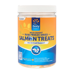 Zesty Paw Wild Caught Raw Freeze Dried Salmon Treats For Dogs and Cats -- 4.5 oz