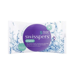 3 PACK OF Swisspers Facial Cleansing Wipes Original 5 Wipes