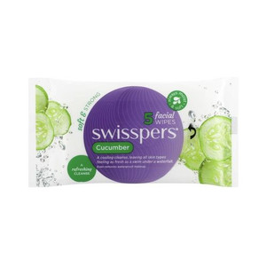 3 PACK OF Swisspers Facial Cleansing Wipes Cucumber 5 Wipes