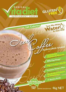 3 PACK OF Vita Diet Iced Coffee Shake Single Sachet 45g