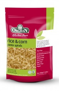 3 PACK OF Orgran Rice & Corn Spiral Pasta 250G
