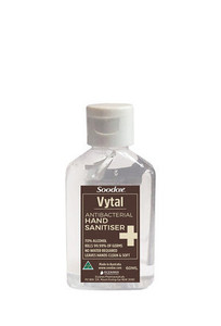 3 PACK OF Soodo Vytal Antibacterial Hand Sanitiser 60ml